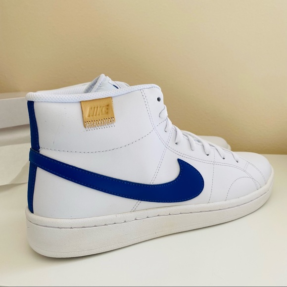 New Nike court royale 2 white mid top sneakers shoes blue swoosh - Picture 7 of 8